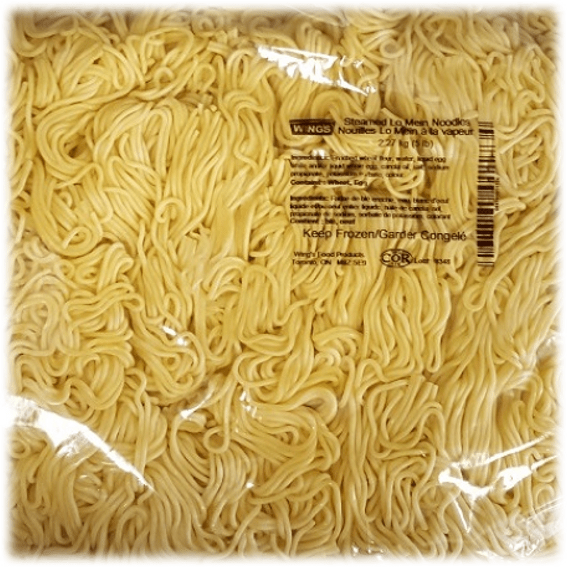 Round egg noodles similar size to spaghetti
